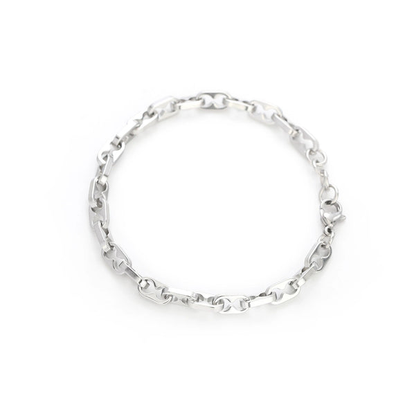 Unisex Titanium Steel Letter Text Bracelet With Polished Finish Simple Fashion Jewelry Non Fading Design For Wholesale