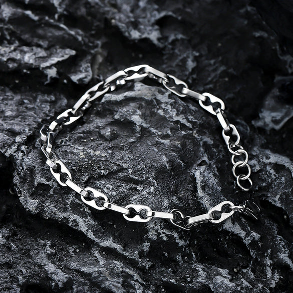 Unisex Titanium Steel Letter Text Bracelet With Polished Finish Simple Fashion Jewelry Non Fading Design For Wholesale