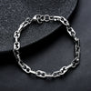 Unisex Titanium Steel Letter Text Bracelet With Polished Finish Simple Fashion Jewelry Non Fading Design For Wholesale