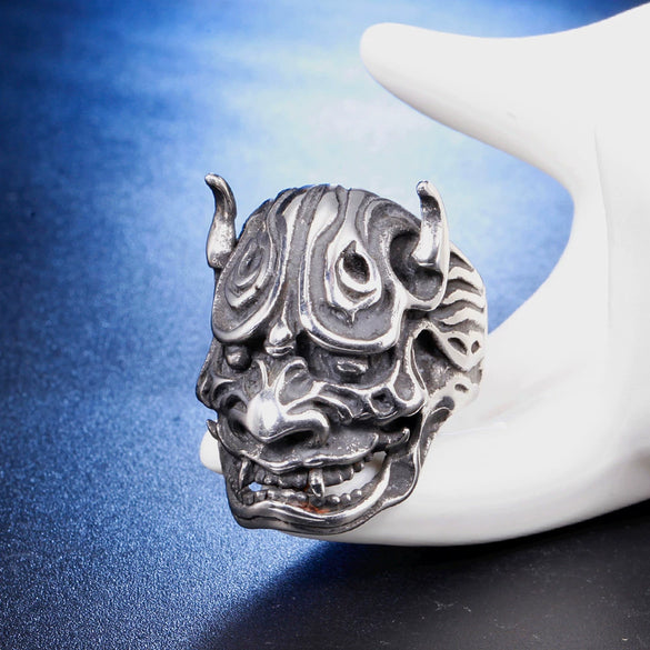Unisex Titanium Steel Skull Ring With Geometric Design Polished Finish And Retro Statement Style