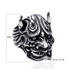 Unisex Titanium Steel Skull Ring With Geometric Design Polished Finish And Retro Statement Style