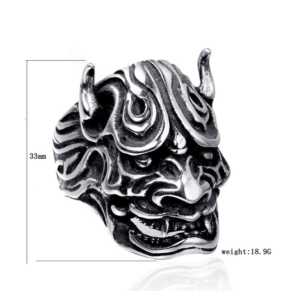 Unisex Titanium Steel Skull Ring With Geometric Design Polished Finish And Retro Statement Style