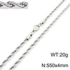Unisex Titanium Steel Twist Chain Necklace With Geometry Pattern And Gold Inlaid Pendant