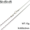 Unisex Titanium Steel Twist Chain Necklace With Geometry Pattern And Gold Inlaid Pendant