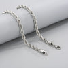Unisex Titanium Steel Twist Chain Necklace With Geometry Pattern And Gold Inlaid Pendant