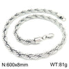 Unisex Titanium Steel Twist Chain Necklace With Geometry Pattern And Gold Inlaid Pendant