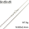 Unisex Titanium Steel Twist Chain Necklace With Geometry Pattern And Gold Inlaid Pendant