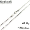 Unisex Titanium Steel Twist Chain Necklace With Geometry Pattern And Gold Inlaid Pendant