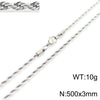 Unisex Titanium Steel Twist Chain Necklace With Geometry Pattern And Gold Inlaid Pendant
