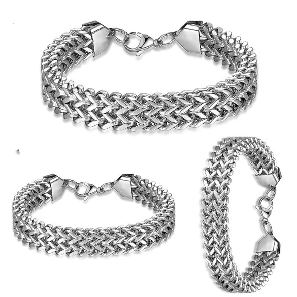 Unisex Titanium Steel Woven Chain Bracelet With Geometric Rhombus And Cartoon Floral Patterns Wholesale Fashion Jewelry