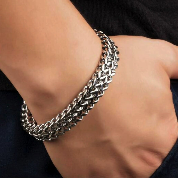 Unisex Titanium Steel Woven Chain Bracelet With Geometric Rhombus And Cartoon Floral Patterns Wholesale Fashion Jewelry