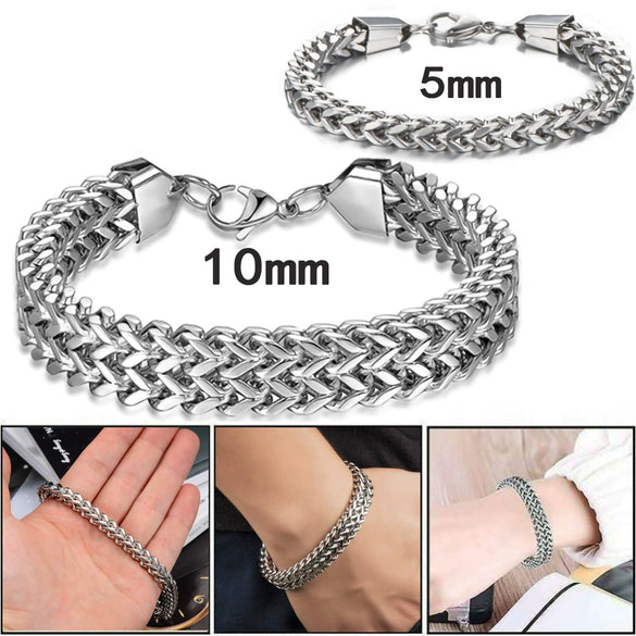 Unisex Titanium Steel Woven Chain Bracelet With Geometric Rhombus And Cartoon Floral Patterns Wholesale Fashion Jewelry