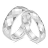 Unisex Tungsten Steel Couple Rings With Faceted Geometric Rhombus Design And Electroplated Finish Minimalist Fashion Accessories Wholesale