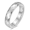Unisex Tungsten Steel Couple Rings With Faceted Geometric Rhombus Design And Electroplated Finish Minimalist Fashion Accessories Wholesale