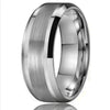 Unisex Tungsten Steel Couple Rings With Flat Chamfered Design And Sand Textured Center Real Gold Plated Geometric Wholesale Jewelry