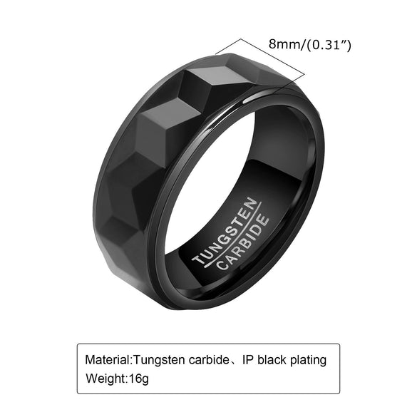Unisex Tungsten Steel Geometric Ring