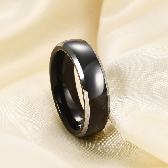 Unisex Tungsten Steel Geometric Rings With Smooth Finish And Electroplated Design Wholesale Fashion Accessories
