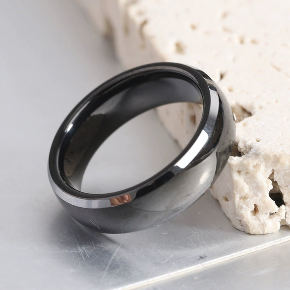 Unisex Tungsten Steel Geometric Rings With Smooth Finish And Electroplated Design Wholesale Fashion Accessories