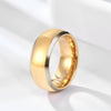 Unisex Tungsten Steel Ring With Geometric Design And Black And Gold Electroplated Finish Fashion Jewelry