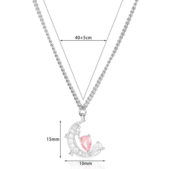 Unisex Ushaped Copper Pendant Necklace With Zircon Inlay And Goldplated Finish Regular Chain Jewelry