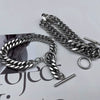 Unisex Ushaped Cuban Link Chain Bracelet In Polished Titanium Steel With Chunky Hiphop Style Jewelry Design