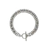 Unisex Ushaped Cuban Link Chain Bracelet In Polished Titanium Steel With Chunky Hiphop Style Jewelry Design