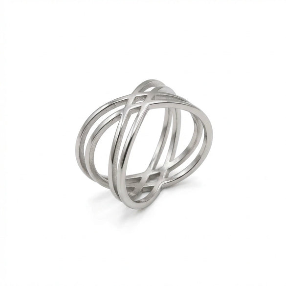 Unisex Vintage Crosscutout Electroplated Ring With Elegant Design