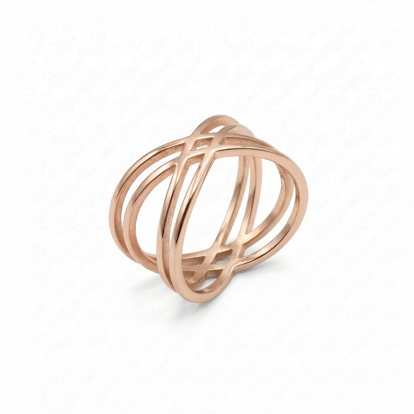Unisex Vintage Crosscutout Electroplated Ring With Elegant Design