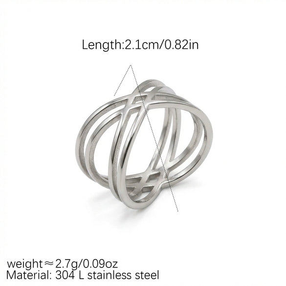 Unisex Vintage Crosscutout Electroplated Ring With Elegant Design