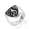 Unisex Vintage Geometric Stainless Steel Ring With Smooth Polished Finish For Men And Women
