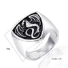 Unisex Vintage Geometric Stainless Steel Ring With Smooth Polished Finish For Men And Women