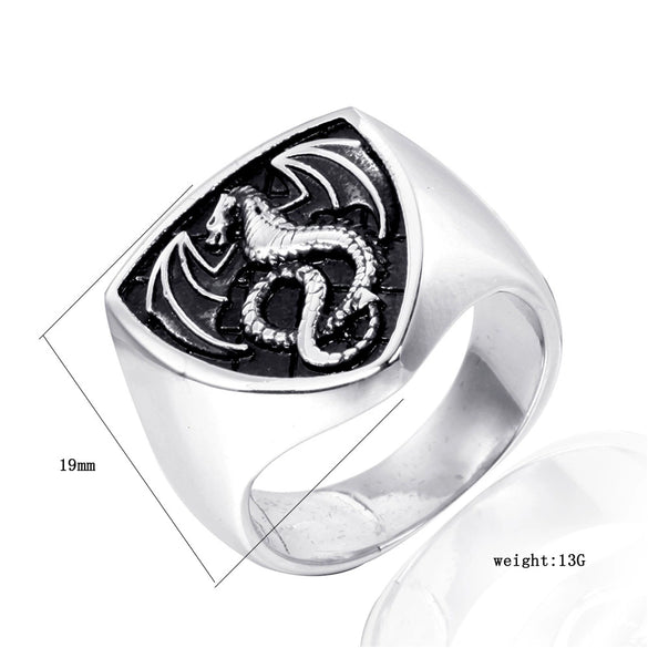 Unisex Vintage Geometric Stainless Steel Ring With Smooth Polished Finish For Men And Women