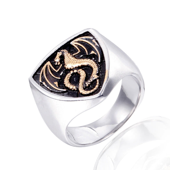 Unisex Vintage Geometric Stainless Steel Ring With Smooth Polished Finish For Men And Women