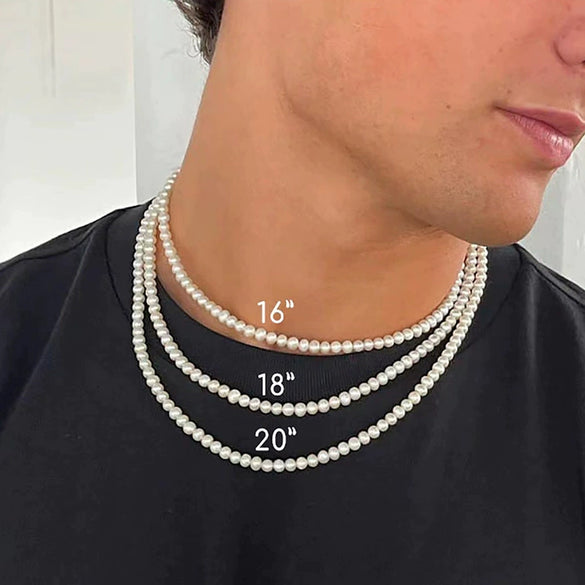 Unisex Vintage Pearl U Shaped Necklace