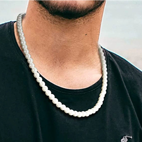 Unisex Vintage Pearl U Shaped Necklace