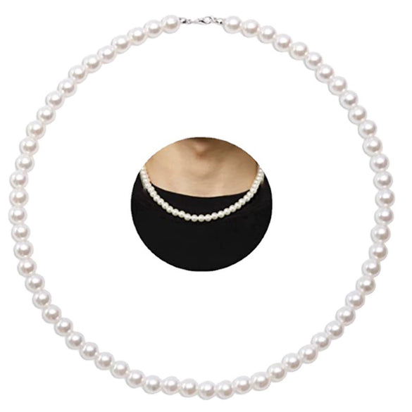 Unisex Vintage Pearl U Shaped Necklace