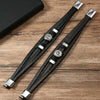 Unisex Vintage Punk Style Zinc Alloy Geometric Compass Magnetic Buckle Leather Bracelet With Electroplating