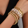 Unisex Women's Multilayer Handmade Copper Beads And Imitation Pearl Geometric Style Bracelet