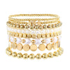 Unisex Women's Multilayer Handmade Copper Beads And Imitation Pearl Geometric Style Bracelet