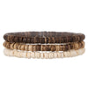 Unisex Wooden Geometric Handmade Beaded Bracelet Set