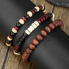 Unisex Wooden Geometric Handmade Beaded Bracelet Set