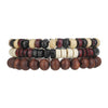 Unisex Wooden Geometric Handmade Beaded Bracelet Set
