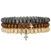 Unisex Wooden Geometric Handmade Beaded Bracelet Set