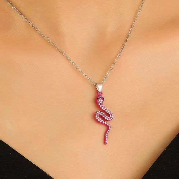 Unisex Zinc Alloy Animal Zodiac Snake Pendant Necklace With Electroplating And Regular Chain Ins Style Punk Hiphop Cold Style