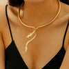 Unisex Zinc Alloy Animal Zodiac Snake Pendant Necklace With Electroplating And Regular Chain Ins Style Punk Hiphop Cold Style