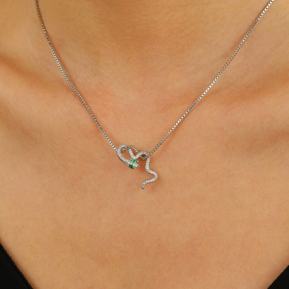 Unisex Zinc Alloy Animal Zodiac Snake Pendant Necklace With Electroplating And Regular Chain Ins Style Punk Hiphop Cold Style