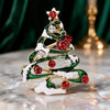 Unisex Zinc Alloy Christmas Tree Brooch With Enamel Rhinestone Accents And Dripping Oil Finish Festive Fashion Accessory