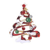Unisex Zinc Alloy Christmas Tree Brooch With Enamel Rhinestone Accents And Dripping Oil Finish Festive Fashion Accessory