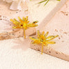 Unisex Zinc Alloy Flower Hoop Earrings With Floral Hanging Details For Versatile Fashion Jewelry