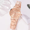Universal Casual Alloy Case Round Dial Quartz Watch With Steel Band And Ordinary Glass Mirror